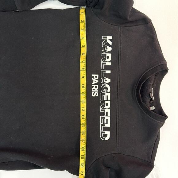 Karl Lagerfeld Black Sweatshirt with White Logo - Size Large - Picture 8 of 9